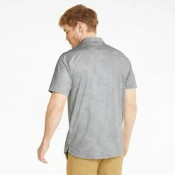 Puma Cloudspun Leaflet Golf Polo Shirt 11 Puma Cloudspun Leaflet Golf Polo Shirt -Golf Clothing Shop Puma SS22 Cloudspun Leaflet Polo 535445 01 SHPUM652 Quiet Shade Heather Model 3