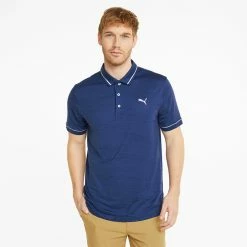 Puma Cloudspun Monarch Golf Polo Shirt 9 Puma Cloudspun Monarch Golf Polo Shirt -Golf Clothing Shop Puma Cloudspun Monarch Golf Polo Shirt Blazing Blue Heather High Rise 530991 24 SHPUM644 Model 1