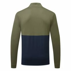 Puma Gamer Colour Block 1/4 Zip Golf Popover -Golf Clothing Shop Puma SS23 Gamer Colourblock 1 4 Zip Sweater 532985 16 SWPUM275 Dark Sage Navy Blazer Back
