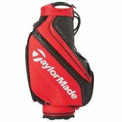 TaylorMade 2022 Stealth Golf Tour Staff Bag -Golf Clothing Shop TaylorMade 2022 Tour Staff Bag Black Red 3