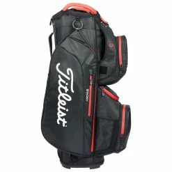 Titleist StaDry 15 Golf Cart Bag -Golf Clothing Shop Titleist 2022 Cart 15 Stadry Bag Black Black Red 3