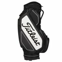 Titleist Tour Series Midsize Staff Golf Cart Bag -Golf Clothing Shop Titleist 2022 Tour Series Midsize Staff Cart Bag Black White 3