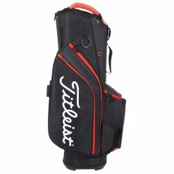 Titleist Cart 14 Lightweight Golf Cart Bag -Golf Clothing Shop Titleist Cart 14 Lightweight Golf Cart Bag Black Black Red 3