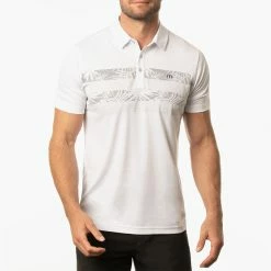 TravisMathew Activate Golf Polo Shirt -Golf Clothing Shop Travis Mathew SS21 Activate Golf Polo Shirt 1MW440 SHTRA055 XL White Model 1