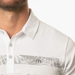 TravisMathew Activate Golf Polo Shirt -Golf Clothing Shop Travis Mathew SS21 Activate Golf Polo Shirt 1MW440 SHTRA055 XL White Model 2