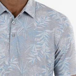 TravisMathew Patio Time Golf Polo Shirt -Golf Clothing Shop Travis Mathew SS21 Patio Time Golf Polo Shirt 1MW148 SHTRA058 L Heather Medium Grey Model 2