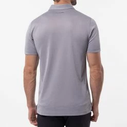 TravisMathew Private Dock Golf Polo Shirt 11 TravisMathew Private Dock Golf Polo Shirt -Golf Clothing Shop Travis Mathew SS21 Private Dock Golf Polo Shirt 1MW149 SHTRA054 M Heather Medium Grey Model 3