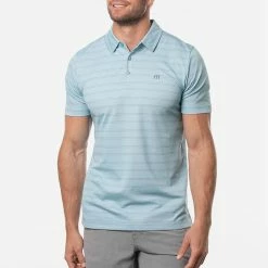 TravisMathew Tahoe Golf Polo Shirt -Golf Clothing Shop Travis Mathew SS21 Tahoe Polo Shirt 1MW154 Code SHTRA034 M Heather Delphinium Model 1