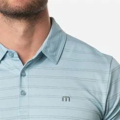 TravisMathew Tahoe Golf Polo Shirt -Golf Clothing Shop Travis Mathew SS21 Tahoe Polo Shirt 1MW154 Code SHTRA034 M Heather Delphinium Model 2