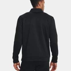 Underarmour Under Armour Fleece 1/4 Zip Golf Sweater -Golf Clothing Shop Under Armour AW22 1 4 Zip Sweater 1373358 001 SWUND171 XL Black Black Model 3