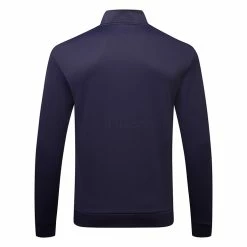 Underarmour Under Armour Fleece 1/4 Zip Golf Sweater -Golf Clothing Shop Under Armour AW22 1 4 Zip Sweater 1373358 410 SWUND174 XXL Midnight Navy Black Back
