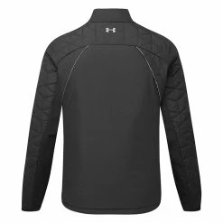 Underarmour Under Armour CG Reactor Golf Wind Jacket -Golf Clothing Shop Under Armour AW22 CG Reactor VLAP Golf Hybrid Wind Top 1376336 408 WTUND103 Black Black Reflective Back