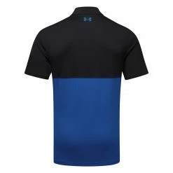 Underarmour Under Armour Performance Blocked Golf Polo Shirt -Golf Clothing Shop Under Armour AW22 Performance Blocked Polo Shirt 1370109 002 SHUND294 XXXL Black Versa Blue Versa Blue Back