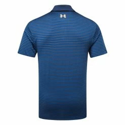 Underarmour Under Armour Playoff 2.0 Hollen Stripe Golf Polo Shirt -Golf Clothing Shop Under Armour AW22 Playoff 2.0 Hollen Stripe Polo Shirt 1327037 495 SHUND297 XL Academy Petrol Blue Afterglow Back