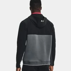 Underarmour Under Armour Storm Daytona Full Zip Hoodie -Golf Clothing Shop Under Armour AW22 Storm Daytona Full Zip Sweater 1373412 012 SWUND184 Pitch Gray Black Reflective Model 3