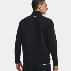 Underarmour Under Armour Storm Daytona 1/2 Zip Golf Sweater -Golf Clothing Shop Under Armour AW22 Storm Daytona Half Zip Wind Top 1373409 001 WTUND093 Black Black Reflective Model 3