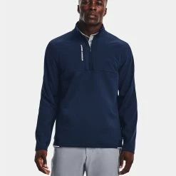Underarmour Under Armour Storm Daytona 1/2 Zip Golf Sweater -Golf Clothing Shop Under Armour AW22 Storm Daytona Half Zip Wind Top 1373409 408 WTUND095 Academy Academy Reflective Model 1