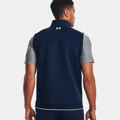 Underarmour Under Armour Storm Daytona 1/2 Zip Golf Vest -Golf Clothing Shop Under Armour AW22 Storm Daytona Vest Wind Top 1373408 408 WTUND092 Academy Academy Reflective Model 3