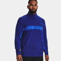 Underarmour Under Armour Storm 1/2 Zip Golf Sweater -Golf Clothing Shop Under Armour AW22 Storm Midlayer 1 2 Zip Sweater 1370119 456 SWUND179 XL Bauhaus Blue Versa Blue Bauhaus Blue Model 1