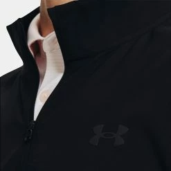 Underarmour Under Armour Storm Windstrike 1/2 Zip Golf Wind Top -Golf Clothing Shop Under Armour AW22 Storm Windstrike 1 2 Zip Wind Top 1370156 001 WTUND084 S Black Jet Gray Model 2