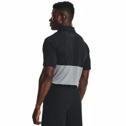Underarmour Under Armour Performance Blocked Golf Polo Shirt -Golf Clothing Shop Under Armour SS22 Performance Blocked Polo Shirt 1370109 001 Code SHUND274 M Black Steel Jet Gray Model 3