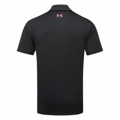 Underarmour Under Armour Playoff 3.0 Low Round Stripe Golf Polo Shirt -Golf Clothing Shop Under Armour SS23 Playoff 3.0 Low Round Stripe Polo Shirt 1378676 003 SHUND322 L BlackJet GreyRebel Pink Back