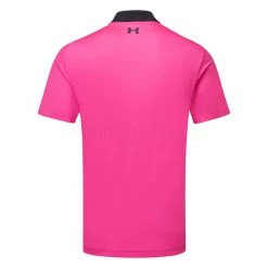 Underarmour Under Armour Performance 3.0 Colour Block Golf Polo Shirt -Golf Clothing Shop Under Armour SS23 Performance 3.0 Colour Block Polo Shirt 1377375 001 SHUND312 S Black Rebel Pink Black Back