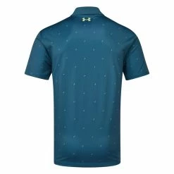 Underarmour Under Armour Performance 3.0 Deuces Golf Polo Shirt -Golf Clothing Shop Under Armour SS23 Performance 3.0 Deuces Polo Shirt 1377378 414 SHUND318 S Static Blue Still Water Lime Surge Back