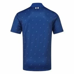 Underarmour Under Armour Performance 3.0 Deuces Golf Polo Shirt -Golf Clothing Shop Under Armour SS23 Performance 3.0 Deuces Polo Shirt 1377378 471 SHUND319 S Blue Mirage Glacier Blue White Back