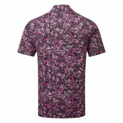 Underarmour Under Armour Playoff 3.0 Floral Speckle Stripe Golf Polo Shirt -Golf Clothing Shop Under Armour SS23 Playoff 3.0 Floral Speckle Polo Shirt 1378677 002 SHUND325 S Black Rebel Pink Black Back