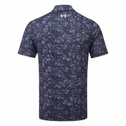 Underarmour Under Armour Playoff 3.0 Floral Speckle Stripe Golf Polo Shirt -Golf Clothing Shop Under Armour SS23 Playoff 3.0 Floral Speckle Polo Shirt 1378677 410 SHUND326 S Midnight navy Midnight Navy Halo Grey Back