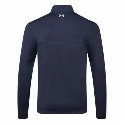 Underarmour Under Armour Storm HZ 1/2 Zip Golf Sweater -Golf Clothing Shop Under Armour SS23 Storm Midlayer HZ Sweater 1377398 410 SWUND196 S Midnight Navy Midnight Navy Halo Grey Back