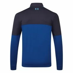 Underarmour Under Armour Storm HZ 1/2 Zip Golf Sweater -Golf Clothing Shop Under Armour SS23 Storm Midlayer HZ Sweater 1377398 471 SWUND198 S Blue Mirage Midnight Navy Glacier Blue Back