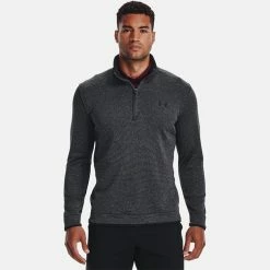 Underarmour Under Armour Storm SF 1/2 Zip Golf Sweater -Golf Clothing Shop Under Armour AW20 Storm SF 1 2 Zip Sweater 1359971 002 Code SWUND130 Black White Black Model 1