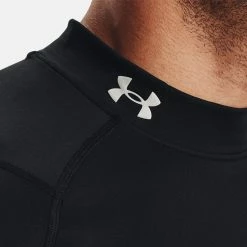 Underarmour Under Armour ColdGear Infrared Mock Golf Base Layer -Golf Clothing Shop Under Armour AW21 CGI LS Base Layer 1366269 001 Code BLUND031 M Black Silver Model 2