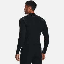 Underarmour Under Armour ColdGear Infrared Mock Golf Base Layer -Golf Clothing Shop Under Armour AW21 CGI LS Base Layer 1366269 001 Code BLUND031 M Black Silver Model 3
