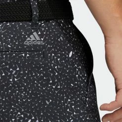 Adidas Ultimate 365 Flag Print Golf Shorts -Golf Clothing Shop adidas SS22 Ultimate 365 Flag Print Golf Shorts HC5577 Black Grey Three White Model 3