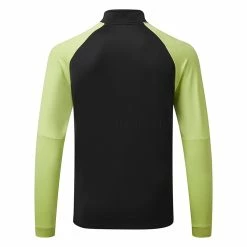 Adidas Colour Block 1/4 Zip Golf Sweater -Golf Clothing Shop adidas SS22 Colour Block 1 4 Zip Golf Sweater HC5572 Black Pulse Lime Back