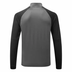 Adidas Colour Block 1/4 Zip Golf Sweater -Golf Clothing Shop adidas SS22 Colour Block 1 4 Zip Golf Sweater HC5573 Grey Six Black Back