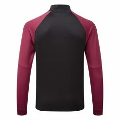 Adidas Colour Block 1/4 Zip Golf Sweater 5 Adidas Colour Block 1/4 Zip Golf Sweater -Golf Clothing Shop adidas SS22 Colour Block 1 4 Zip Golf Sweater HE5451 Black Legacy Burgundy Back