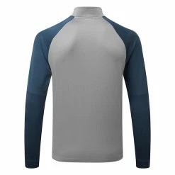 Adidas Colour Block 1/4 Zip Golf Sweater -Golf Clothing Shop adidas SS22 Colour Block 1 4 Zip Golf Sweater HG8831 Grey Three Crew Navy back