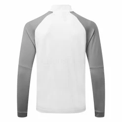 Adidas Colour Block 1/4 Zip Golf Sweater -Golf Clothing Shop adidas SS22 Colour Block 1 4 Zip Golf Sweater White HM2587 back