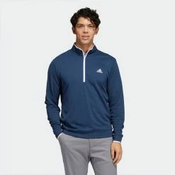 Adidas Primegreen UPF Lightweight 1/4 Zip Golf Sweater 9 Adidas Primegreen UPF Lightweight 1/4 Zip Golf Sweater -Golf Clothing Shop adidas SS22 Primegreen UPF Lightweight 1 4 Zip Golf Sweater Crew HF2974 Navy White Model 1