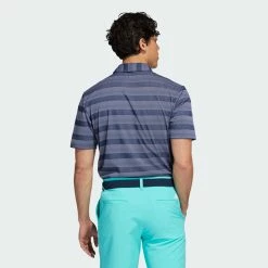 Adidas Two Colour Stripe Primegreen Golf Polo Shirt -Golf Clothing Shop adidas SS22 Two Colour Stripe Primegreen Golf Polo Shirt HI5181 M SHADI658 Navy White Model 2