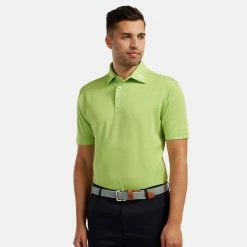 FootJoy Stretch Pique Solid Golf Polo Shirt 9 FootJoy Stretch Pique Solid Golf Polo Shirt -Golf Clothing Shop footjoy pique ss shirt ath 91818 lime Model 1