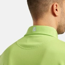 FootJoy Stretch Pique Solid Golf Polo Shirt 10 FootJoy Stretch Pique Solid Golf Polo Shirt -Golf Clothing Shop footjoy pique ss shirt ath 91818 lime Model 2