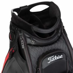 Titleist Jet Black Golf Tour Staff Bag 10 Titleist Jet Black Golf Tour Staff Bag -Golf Clothing Shop jetblackstafftourbagblackred5